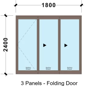 CỬA NHÔM KÍNH 3 CÁNH 2100 X 2400MM CHẤT LƯỢNG