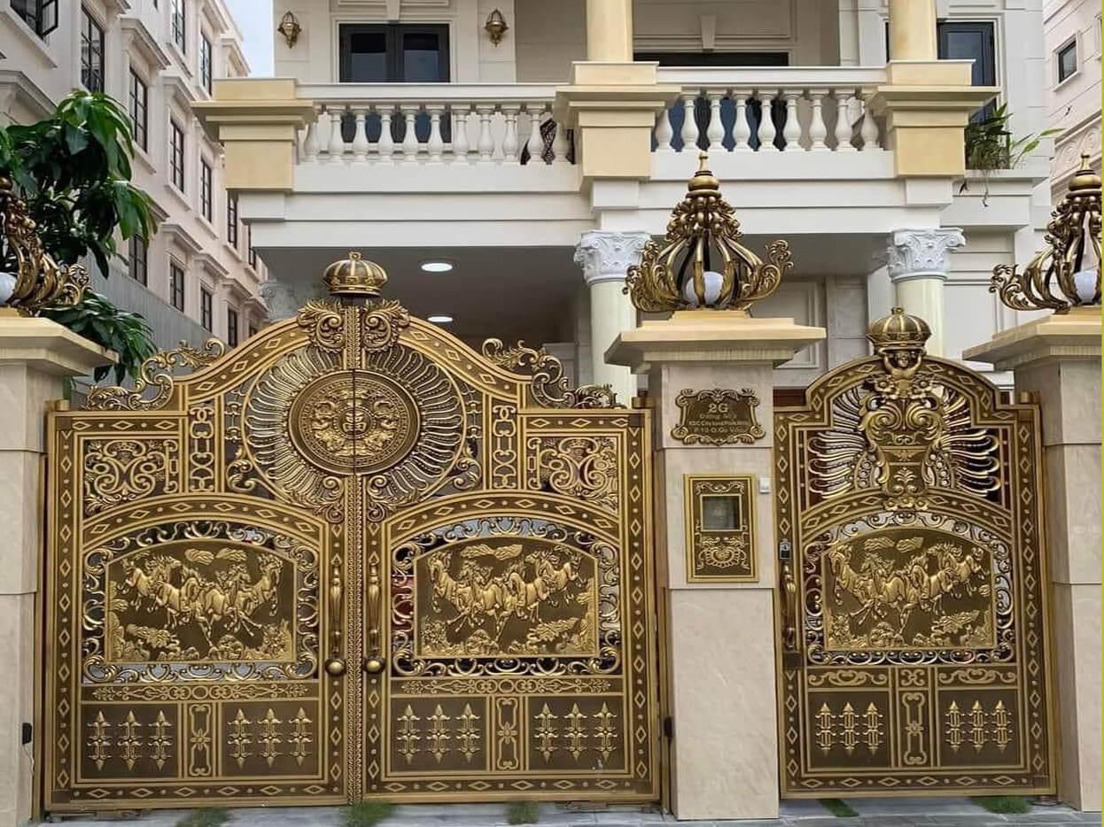 Cổng nhôm đúc, cổng nhôm đúc giá rẻ, xưởng gia công cổng nhôm đúc, cổng nhôm đúc cao cấp, Cổng nhôm đúc Mã đáo thành công