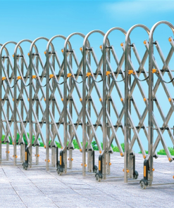 Cổng xếp inox 201 đóng mở tự độn B-01