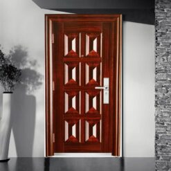 Cửa Thép Vân Gỗ Dập Nổi 8 Tấm Bền Đẹp, Sang Trọng