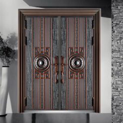 europe security steel main gate design aluminium casting double door - Cổng Thép Đúc Nhôm Châu Âu Bền Đẹp, Sang Trọng Cho Ngôi Nhà
